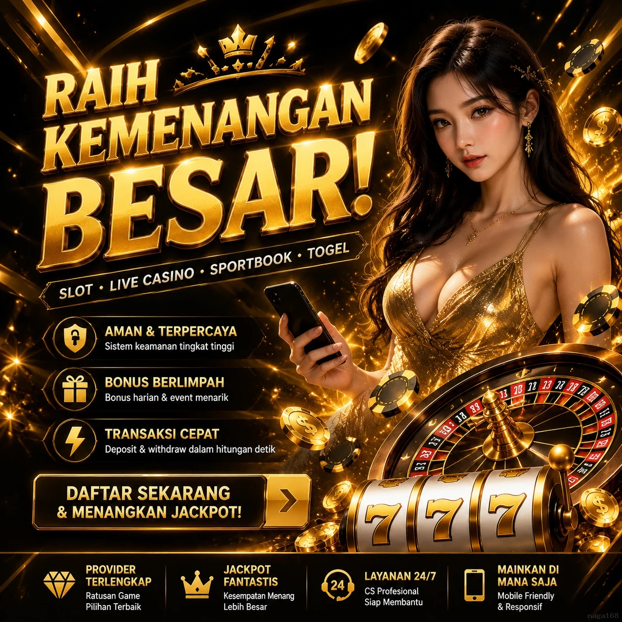 Tampilan antarmuka naga168 APK v4.7.5 saat pengujian performa dan keamanan di perangkat Android